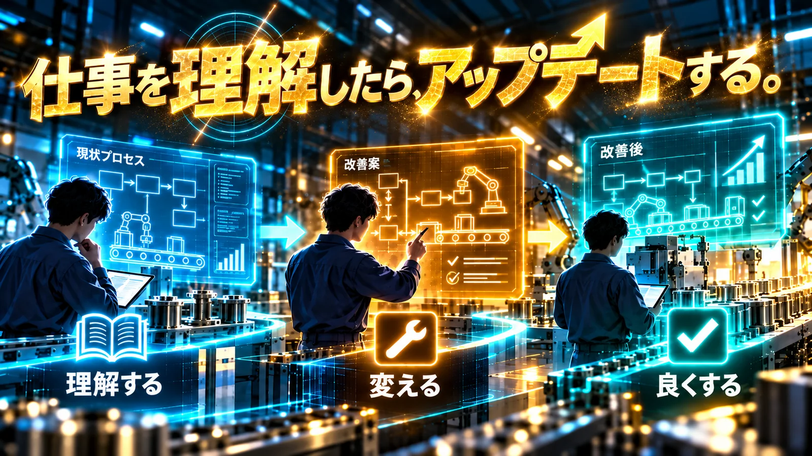仕事を理解し、より良い方法へアップデートするイメージ